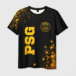 Мужская футболка PSG - gold gradient вертикально