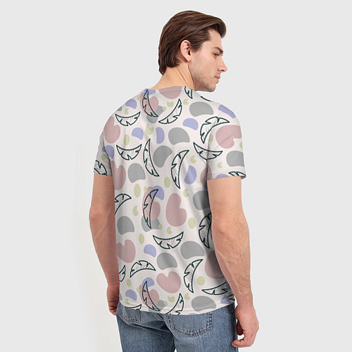 Мужская футболка Пятна и листья / 3D-принт – фото 4
