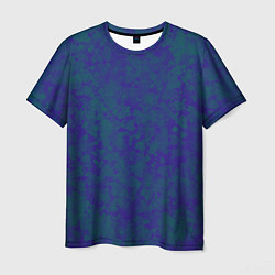 Мужская футболка Камуфляж синий с зелеными пятнами