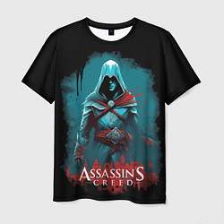 Мужская футболка Assassins creed синий дым