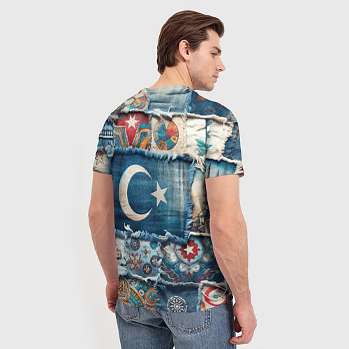 Мужская футболка Пэчворк из Турции / 3D-принт – фото 4