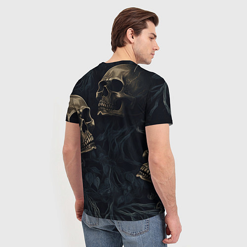 Мужская футболка Черепа в листьях / 3D-принт – фото 4