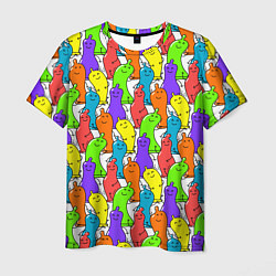 Мужская футболка Весёлые цветные презервативы