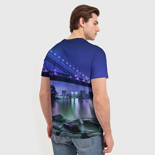 Мужская футболка Вечерняя Америка - мост / 3D-принт – фото 4