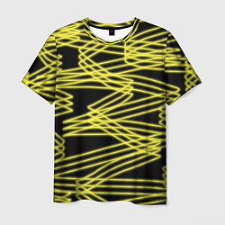 Мужская футболка Желтые светящиеся линии