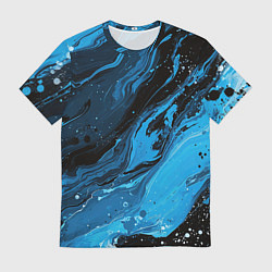 Мужская футболка Черно-синяя абстракция геометрическая