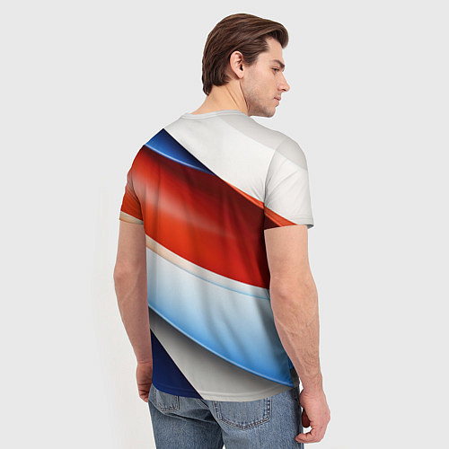 Мужская футболка Абстрактный минимализм плавные волнистые линии / 3D-принт – фото 4