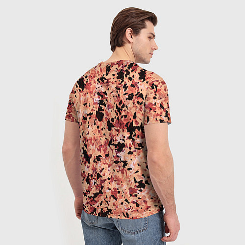 Мужская футболка Абстракция персиковый пятнистый / 3D-принт – фото 4