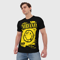 Футболка мужская Nirvana - смайлик, цвет: 3D-принт — фото 2