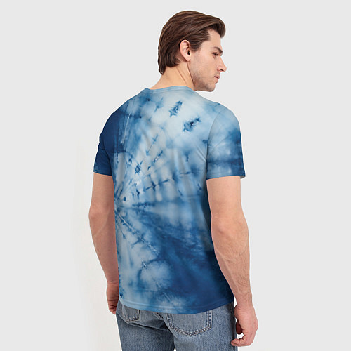 Мужская футболка Синяя абстракция паутина / 3D-принт – фото 4