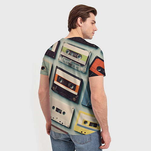 Мужская футболка Ретро аудио кассеты / 3D-принт – фото 4