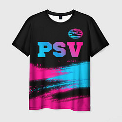 Мужская футболка PSV - neon gradient посередине
