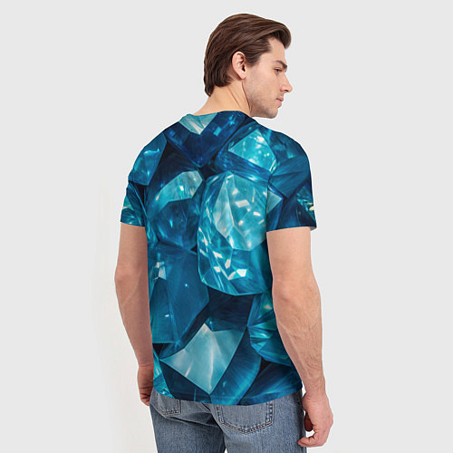 Мужская футболка Голубой камень апатит - текстура / 3D-принт – фото 4