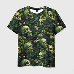 Мужская футболка Поле черепов с цветами