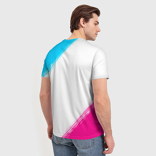 Мужская футболка Bayern neon gradient style / 3D-принт – фото 4
