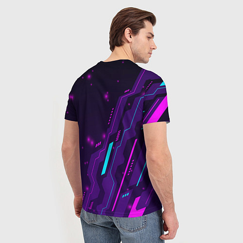 Мужская футболка Cyberpunk 2077 neon gaming / 3D-принт – фото 4