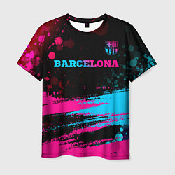 Мужская футболка Barcelona - neon gradient посередине
