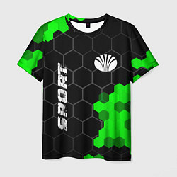 Футболка мужская Daewoo green sport hexagon, цвет: 3D-принт