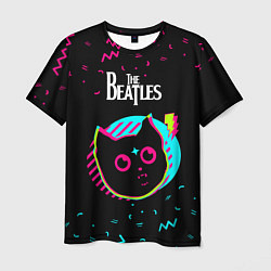 Мужская футболка The Beatles - rock star cat