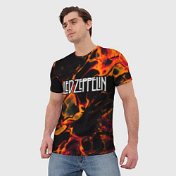 Футболка мужская Led Zeppelin red lava, цвет: 3D-принт — фото 2