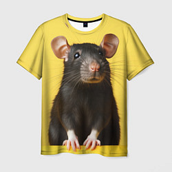 Мужская футболка Крыса черная