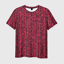 Мужская футболка Чёрно-розовый абстрактный полосы