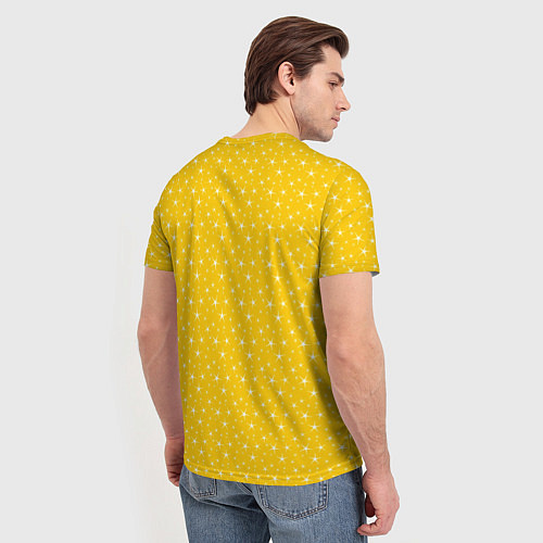 Мужская футболка Жёлтый со звёздочками / 3D-принт – фото 4