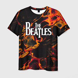 Мужская футболка The Beatles red lava