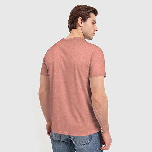 Мужская футболка Однотонный персиковый текстура / 3D-принт – фото 4