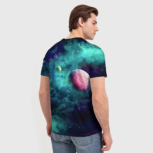Мужская футболка Green outer space / 3D-принт – фото 4