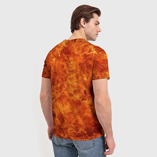 Мужская футболка Пламя 8бит текстура / 3D-принт – фото 4