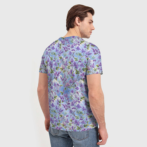Мужская футболка Светлая фиолетовая сирень / 3D-принт – фото 4