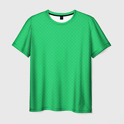 Мужская футболка Яркий зелёный текстурированный в мелкий квадрат
