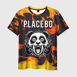 Мужская футболка Placebo рок панда и огонь