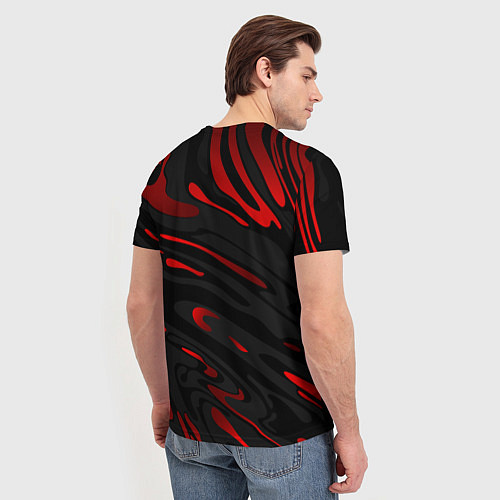 Мужская футболка Великая отечественная - красные разводы / 3D-принт – фото 4
