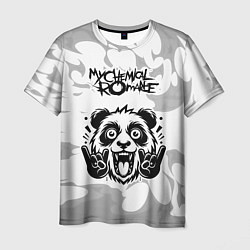 Мужская футболка My Chemical Romance рок панда на светлом фоне