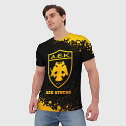 Футболка мужская AEK Athens - gold gradient, цвет: 3D-принт — фото 2