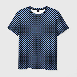 Мужская футболка Паттерн чёрно-голубой мелкие шестигранники