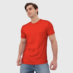 Футболка мужская Сочный красный паттерн сетка, цвет: 3D-принт — фото 2