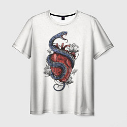 Мужская футболка Змея на сердце