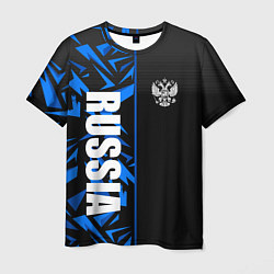 Мужская футболка Россия - синяя абстракция
