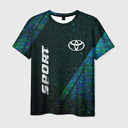 Футболка мужская Toyota sport glitch blue, цвет: 3D-принт