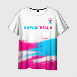 Мужская футболка Aston Villa neon gradient style посередине