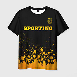 Мужская футболка Sporting - gold gradient посередине