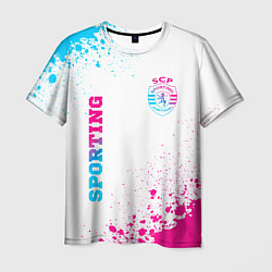 Мужская футболка Sporting neon gradient style вертикально