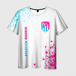 Мужская футболка Atletico Madrid neon gradient style вертикально