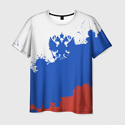 Мужская футболка Российский триколор и герб