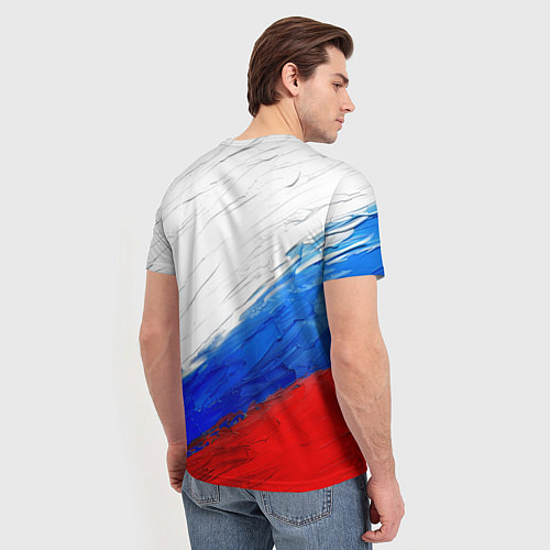 Мужская футболка Триколор красками / 3D-принт – фото 4