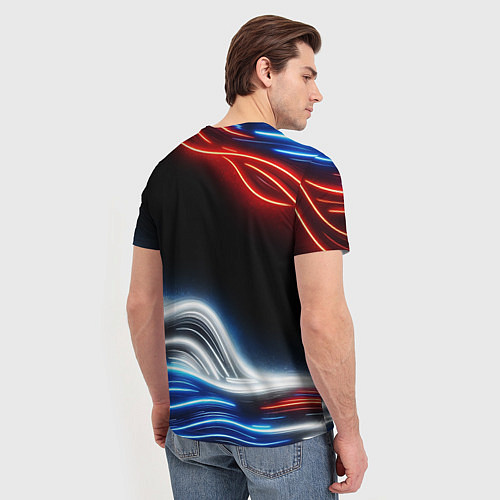 Мужская футболка Неоновые флаг и греб / 3D-принт – фото 4
