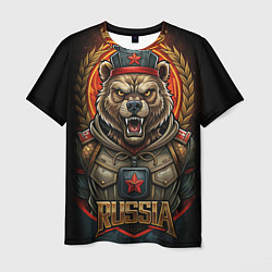 Мужская футболка Военный русский медведь